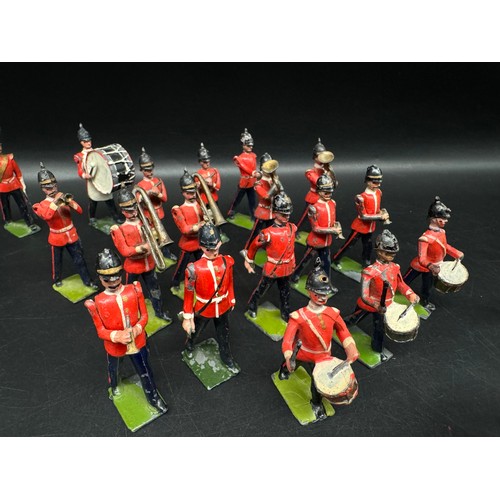 286 - Britains Hollow cast marching band with mounted officer