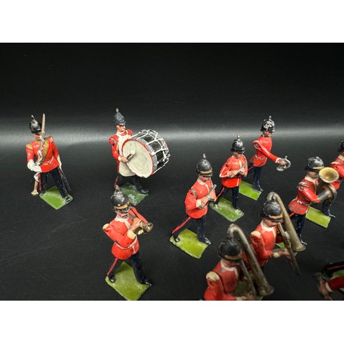 286 - Britains Hollow cast marching band with mounted officer