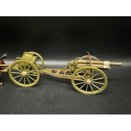 288 - Britains Royal Horse Artillery with cannon + Mounted Royal Army Medical Corps & Wagon