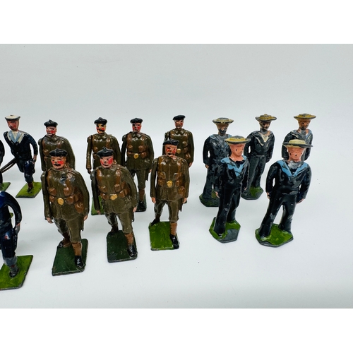 303 - Various Britains Military Servicemen including Tank Corps 1932 version, RAF Pilots, Sailors & Office... 