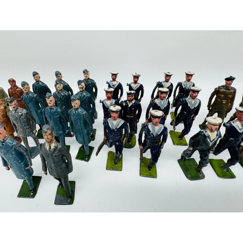 303 - Various Britains Military Servicemen including Tank Corps 1932 version, RAF Pilots, Sailors & Office... 