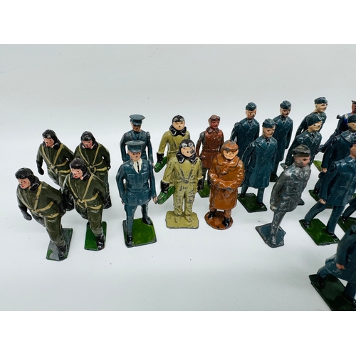 303 - Various Britains Military Servicemen including Tank Corps 1932 version, RAF Pilots, Sailors & Office... 