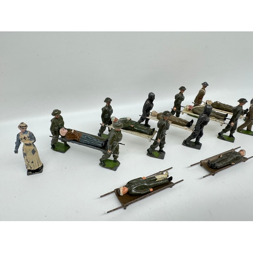 304 - Britains Hollow cast Royal Army Medical Corps from Set 1723 + others