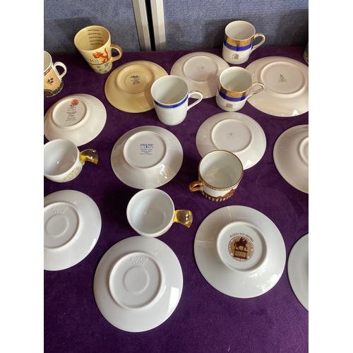 249 - A quantity of commemorative / decorative cups and saucers.