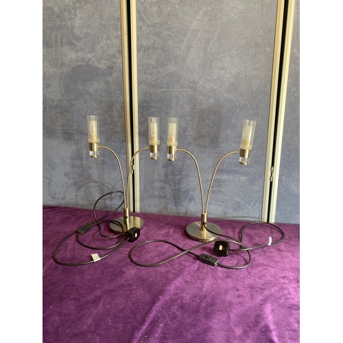 252 - A pair of modern chrome table lamps