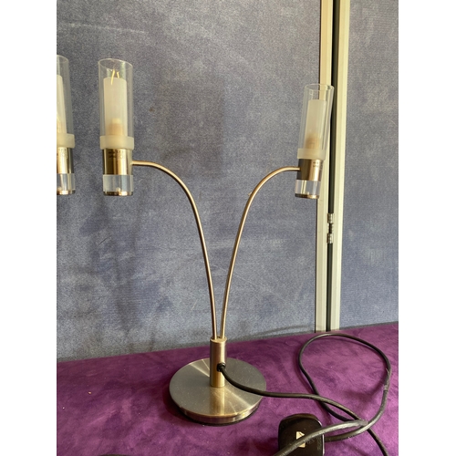 252 - A pair of modern chrome table lamps