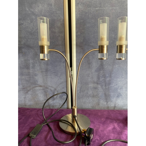 252 - A pair of modern chrome table lamps