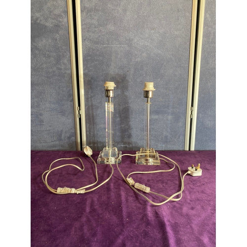 253 - A pair of modern glass table lamps