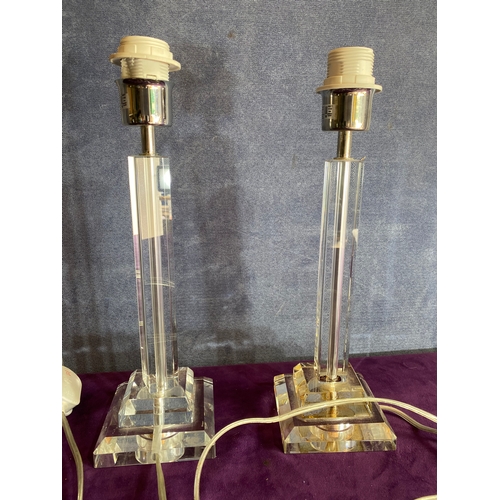 253 - A pair of modern glass table lamps