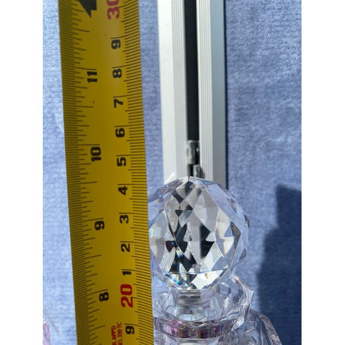 80 - Two Hand cut lead crystal squared decanters