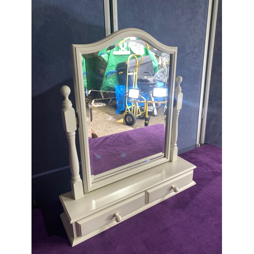 434 - Modern dressing table mirror with two drawers.