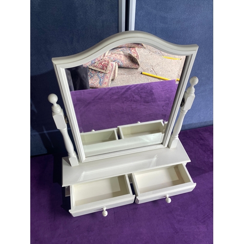 434 - Modern dressing table mirror with two drawers.