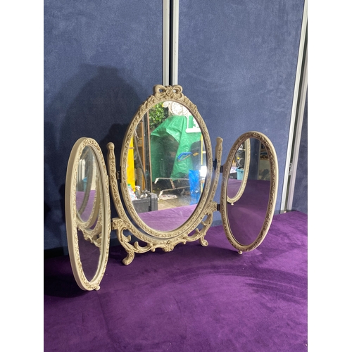 435 - Ornate oval freestanding adjustable dressing table mirror