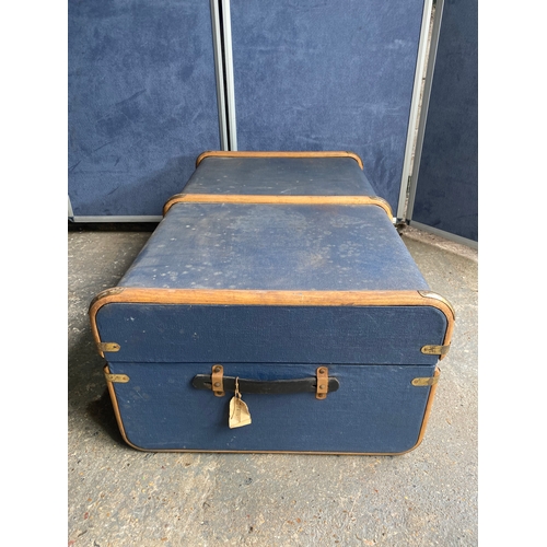 437 - Two vintage storage/travel trunks 

Please see images for dimensions of largest for reference.