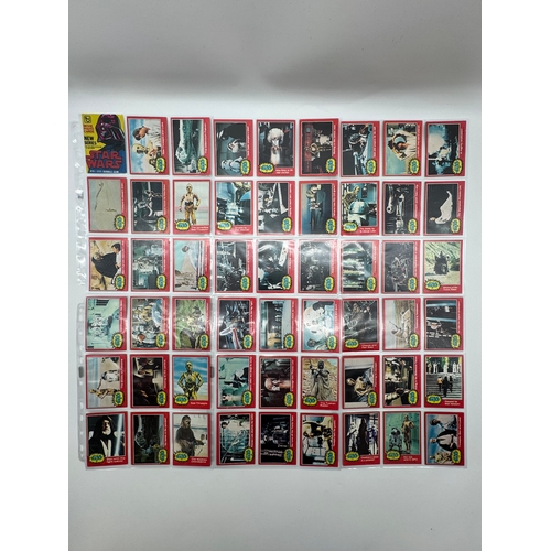 568 - Complete Topps Star Wars Series 1 - 5 Collectable cards complete with stickers and resealed wax pack... 