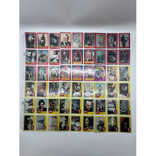 568 - Complete Topps Star Wars Series 1 - 5 Collectable cards complete with stickers and resealed wax pack... 