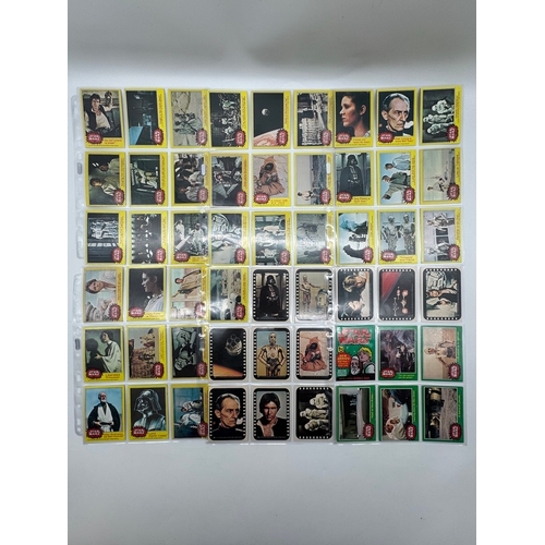 568 - Complete Topps Star Wars Series 1 - 5 Collectable cards complete with stickers and resealed wax pack... 