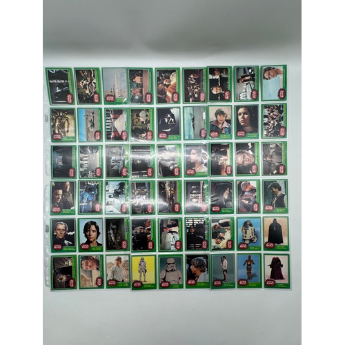 568 - Complete Topps Star Wars Series 1 - 5 Collectable cards complete with stickers and resealed wax pack... 