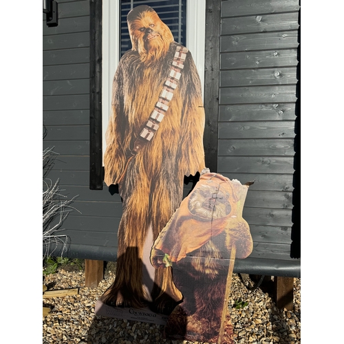 597 - Full Size Chewbacca & Wicket Cardboard Cut Outs