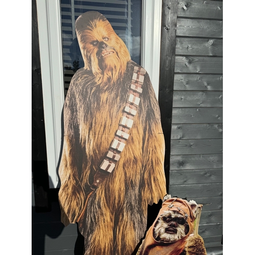 597 - Full Size Chewbacca & Wicket Cardboard Cut Outs