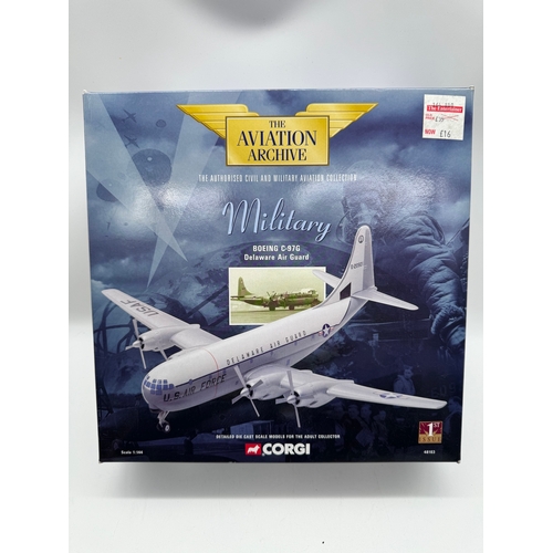 318 - Four Corgi Military Aircraft 1:144 Scale Die cast Models - Short Sunderland MKIII 48805, Boeing C-97... 