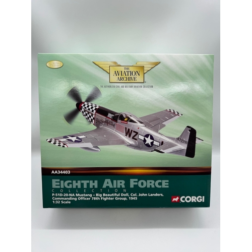 319 - Corgi Eighth Air Force Collection P-51D-20-NA Mustang Big Beautiful Doll Col John Landers - AA34403 ... 