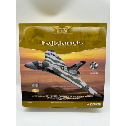 320 - Five Corgi Falklands 20th Anniversary Die cast Aircraft Models - Westland Sea King AA33401, BAe Sea ... 