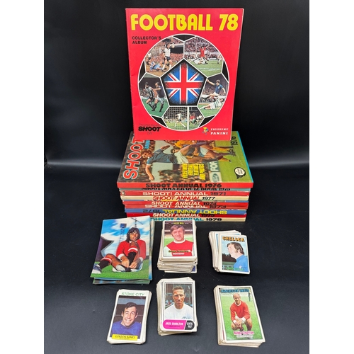 331 - 1970's Panini Sticker Album, Shoot Annuals, collection of A&BC collectable football trading cards