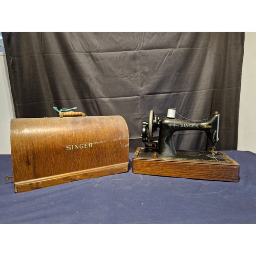 452 - Two Vintage singer sewing machines