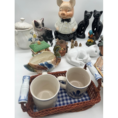 89 - Quantity of ceramics figurines,  bisque heads + others A/F