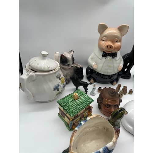 89 - Quantity of ceramics figurines,  bisque heads + others A/F