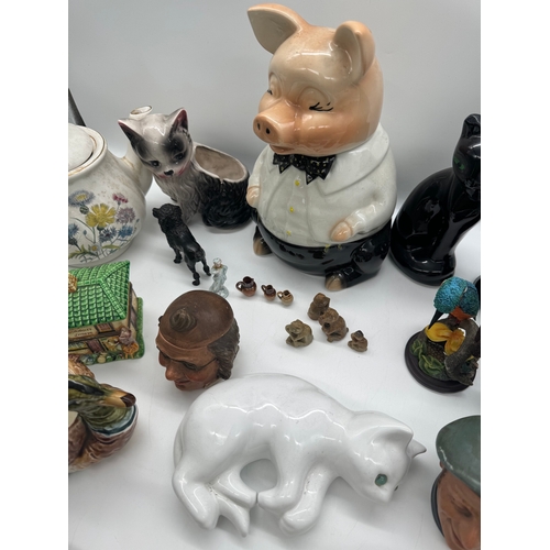 89 - Quantity of ceramics figurines,  bisque heads + others A/F