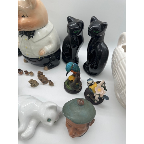 89 - Quantity of ceramics figurines,  bisque heads + others A/F