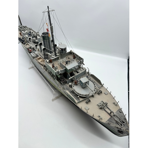 334 - HMCS Snowberry K166 Flower Class Corvette model 90cm x 35cm