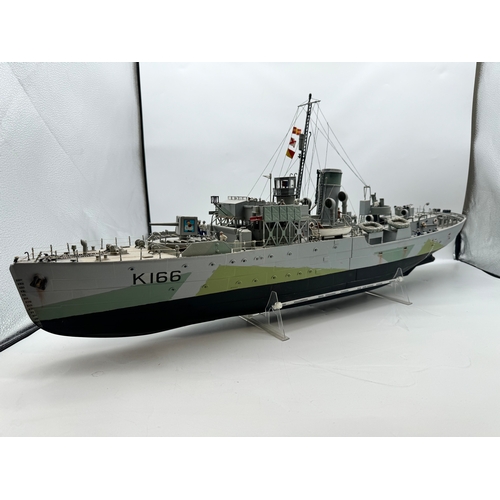 334 - HMCS Snowberry K166 Flower Class Corvette model 90cm x 35cm