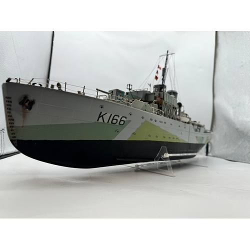 334 - HMCS Snowberry K166 Flower Class Corvette model 90cm x 35cm