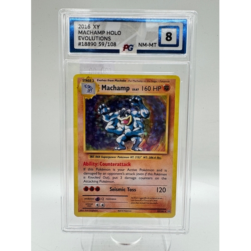 97 - Pokemon TCG: Two graded cards - 2016 XY Evolutions Machamp Holo 59/108 PG 8 Grade Near Mint & Weedle... 