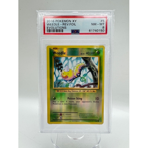 97 - Pokemon TCG: Two graded cards - 2016 XY Evolutions Machamp Holo 59/108 PG 8 Grade Near Mint & Weedle... 