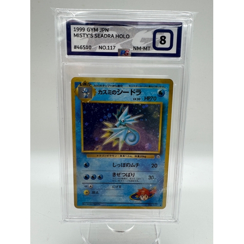 99 - Pokemon TCG: Two Japanese graded cards 1999 Misty's Seadra Holo No 117 PG 8 Near Mint + 2000 Neo 3 D... 