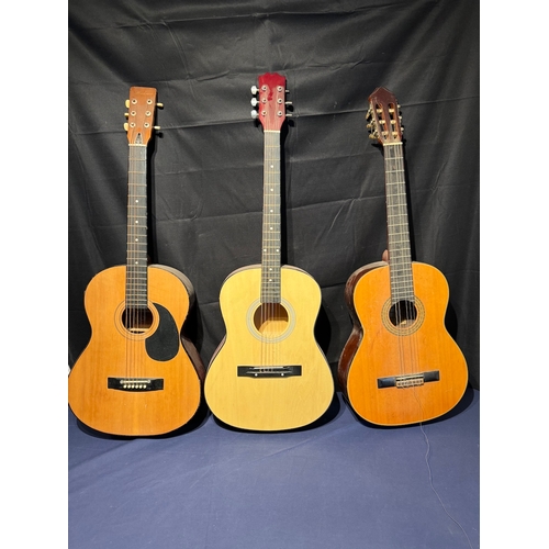 16 - Three acoustic guitars Hohner MW300, Kimbara