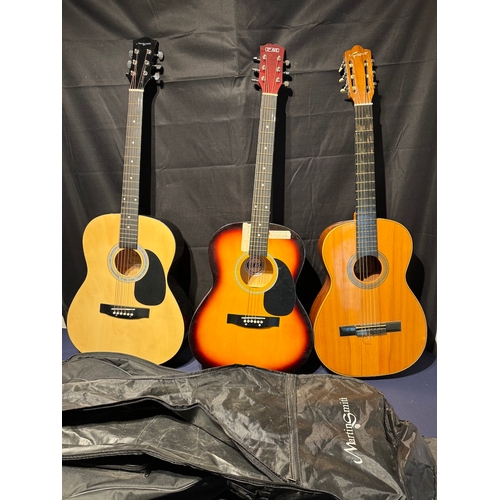 21 - Three Acoustic Guitars - Martin Smith W161 N-PK, Acoustic 3rd Avenue, Agustin Gaspar Cedrian 1970's ... 