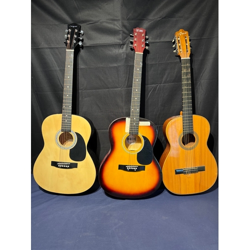 21 - Three Acoustic Guitars - Martin Smith W161 N-PK, Acoustic 3rd Avenue, Agustin Gaspar Cedrian 1970's ... 