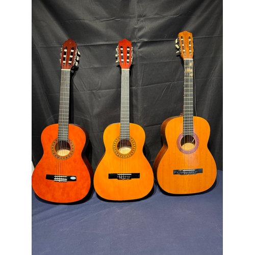 25 - Three Classical Acoustic Guitars - Valencia CG160 3/4, Stagg C530, Tatra Classic  + soft cases