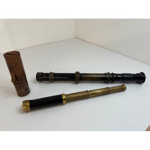 66 - WW1 Ottoway & Co 1915 No2307 Sighting Scope + 19th Century Telescope by Dolland of London