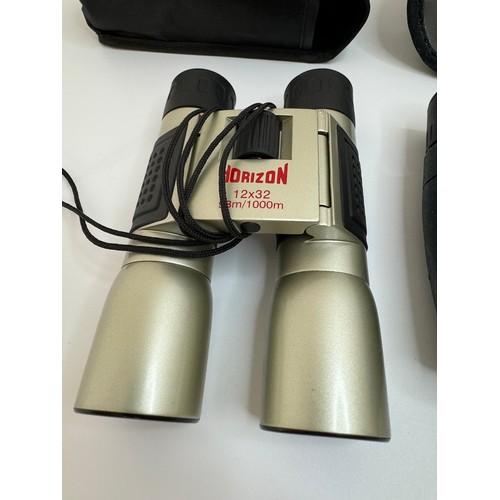 69 - Two sets of Binoculars Praktica Sport 21x25 + Horizon 12x32