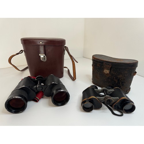 71 - Two sets of Binoculars C.P Goerz Berlin 6x Helinox D.R.P Military Binoculars + Carl Zeiss Jenoptem 1... 