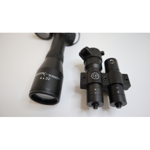 76 - Centre Point 4 x 32 Scope + Sight and box 8 x 21 rangefinder