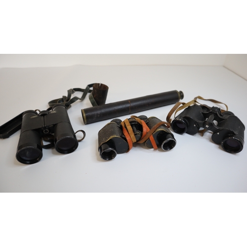 84 - 3 sets of vintage Binoculars + Monocular Scope  - Dialyt 10 x 40 B, French Fournier Metropax 8 x 28 ... 