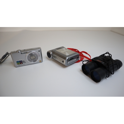 88 - Panasonic Lumix Digital Camera, iSonic Video camera + Binoculars