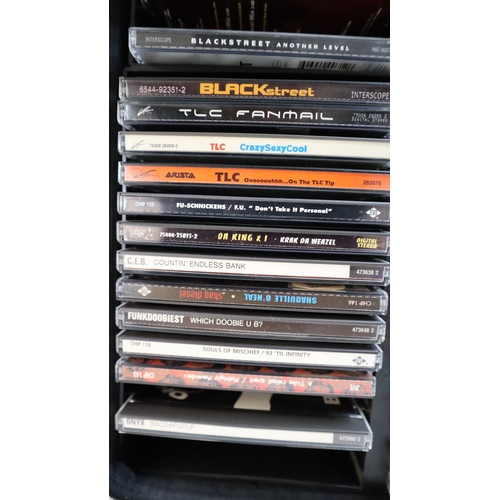 92 - Collection of 100+ 1980-90's Rap, Hip Hop, Soul, R&B Original CD's in carry cases